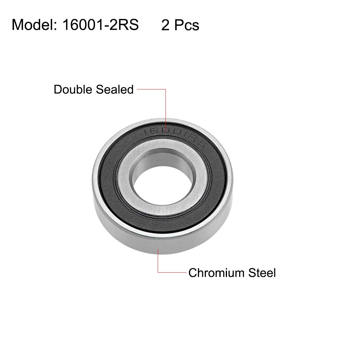   6301-ZZ Deep Groove Ball Bearing 12 * 37 * 12mm for Motors Gearboxes 6301 2rs